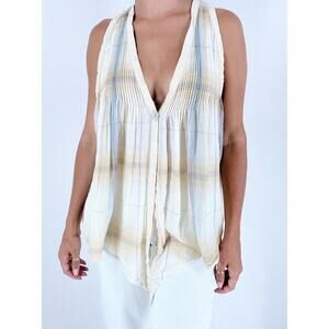 Elizabeth & James Light Weight Plaid Sleeveless Tank Top
